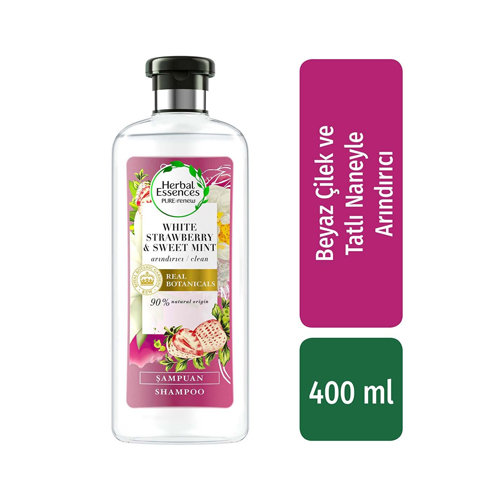 Herbal Essences Şampuan Arındırıcı Beyaz Çilek Ve Tatlı Nane 400 Ml