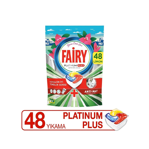 Fairy Platinum Plus 48'li Yaza Özel Bulaşık Makinası Tableti / Kapsülü 