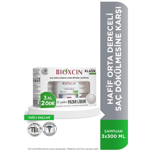Bioxcin Genesis 3 Al 2 Öde Yağlı Saçlar Için Şampuan 3*300ml