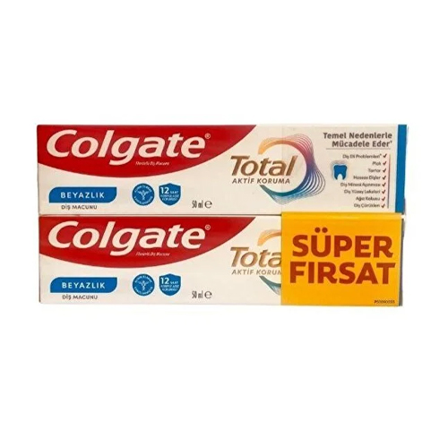 Colgate Total Active Protection Beyazlık Diş Macunu 50 ml + 50 ml Süper Fırsat Paket